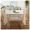 Crochet creux nappe maison décorative Rectangle tissu dentelle Beige chambre Table basse pour salon couverture tissu tapis 211103217c