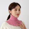 Vinter Bib Pullover Kvinnor Turtleneck Ribbed Sticka Fake Collar Neck Scarves Bröst Back Cover Elastisk vindtät falskt halsduk