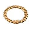 Stainless Steel Cuban Link Chain Bracelet Mens Gold Chains Bracelets Hip Hop Jewelry 8 10 12 16 18mm278P