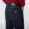 Plus Size 42 44 48 50 52 Heren Classic Black Jeans Zakelijke Casual Rechte Losse Denim Stretch Mannelijke Merkbroek 211111