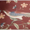 Poduszka Case Medicci Home Accent Poduszka Pokrywa Burgundia Czerwony Velvet Floral Flower Bird Print Throw Sofa Leżanka Łóżka