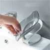 Outils de bain créatifs en forme de feuille, supports de Pouf en mousse, vidange d'eau, porte-savon pour salle de bain, sans poinçon