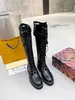 2023 Женская осенняя зимняя платформа Angle Boots Женская территория квартиры Ranger High Heels Designer Designer Luxury Ladies Loble Half Bootis