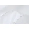 Женский кардиган белый урожай блузки или вершины для дамы модная уличная одежда отворота элегантные рубашки rustle кнопок вскользь ins top 210417