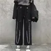 QWEEK Gothic Harajuku Spodnie Cargo Kobiety Punk Łańcuch Szerokie Spodnie Koreański Styl Oversized Streetwear Spodnie Kobiet Techwear Emo 211112