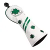 3 pçs conjunto pu fourleaf trevo bordado clube de golfe headcover para motorista fairway madeira cover2052856