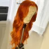 Arancione Ginger Anteriore Del Merletto 13x4 Parrucche Frontali Del Merletto Dell'onda Allentata Pre Colto Per Le Donne Parrucca Colorata 360 Lacci Capelli mossi brasiliani