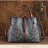 Vintage tassen womens tas koeienhuid tassen reliëf boom hoge lederen wrijven kleur handtas vrouwen Europese en Amerikaanse stijl