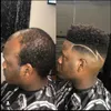 6mm Afro Toupee Siyah Erkekler Için İnsan Saç Afrika Amerikan Peruk Tam Cilt 8x10 inç Mens Kinky Kıvırcık Peruk