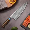 faca de açougueiro de aço de damasco