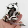 Dispositivi di castità del sesso NXY Doppia serratura cintura di castità in acciaio inossidabile dispositivo maschile gabbia del pene in metallo anello giocattolo del sesso 1203