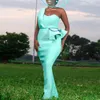 Clocolor Sexy monospalla abito da sera da sera donna africana cena di nozze tunica peplo blu elegante aderente lungo maxi abiti casual