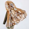 MaomaOkong Natural Real Fur Collar Coat Dames Lederen Jas Winter Wear Bomber Parka Dikke L 210928