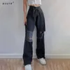 Mulheres mãe jeans para meninas moda calças senhoras calças térmicas y2k streetwear elástico baggy jean femme roupas lq9333w0k 210712