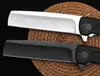 1 pièces 2021 ER T-Razor 007 couteau à lames pliantes N690 couteaux à lame Tanto enduit de titane noir satiné avec boîte de vente au détail