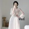 Robe en maille pour femmes, Sexy, col en v, rose, fraise, manches courtes, robe de soirée mi-longue, vêtements d'été, nouvelle collection