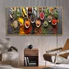 Modern Spices Colher Cozinha Comida Pôsteres e Impressões Pintura de Lona Imagens de Parede para Cozinha Restaurante Casa Decoração Cuadros Art