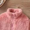 재킷 아기 소녀 겨울 옷 패션 긴 소매 지퍼 키즈 코트는 0-18m 의류에 대 한 따뜻한 플란넬을 두껍게합니다.