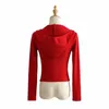 Mulheres Tricotecas Tricotadas Zip Up Hoodie Card Cardigans Cardigans Casual Cropped Blondes 210512