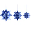 6 pièces/ensemble Festival décor de noël papier 3D flocon de neige chaîne pendentif mariage centre commercial boutique fenêtre suspendus flocon de neige goutte ornements