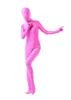 Unisex rosa lycra spandex catsuit dräkt full outfit sexiga kvinnor män bodysuit kostymer tillbaka blixtlås halloween fest fancy klänning cos2649
