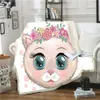 3D Cat And Dog Printed Sherpa Blanket Couch Quilt Cover Office Travel Bedding Outlet Velvet Plush Throw Fleece Blankets