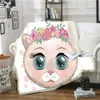 3D Cat en Hond Gedrukt Sherpa Deken Couch Quilt Cover Office Travel Beddengoed Outlet Fluwelen Pluche Sleep Fleece Dekens