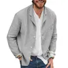 Uomo Autunno Casual Color Solid Color Manica Lunga Singolo Blazer Blazer Giacca XXL 5XL