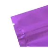 Sacos de armazenamento 100 pcs Fosco de alumínio roxo Folha de alumínio para cima bolsa de rasgo resselável doypack alimento bolinhos de chocolate bolsas