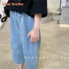 Bärenführer Mädchen Frühling Herbst Jeans Sommer Mode Koreanischen Stil Kinder Baby Einfarbig Hosen Beiläufige Gerade Hosen 210708