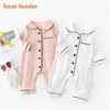 Bear líder garotas meninas meninos macacões casuais moda primavera infantil menina bonito cor sólida bodysuits toddler bebê caseiro 210708