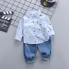 Kleidung Sets Mode Baby Jungen Mädchen Cartoon Frühling Herbst Kinder Baumwolle Hemd Hosen 2 Teile/sätze Kleinkind Casual Trainingsanzüge