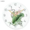 29.5 cm Lotus Harted Glass Clock Wall Home Decor 210414