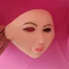 ハロウィーンの面白いリアルな女性マスク人間の女性マスカードレスヘッドフェイスフードセクシーな女の子クロスドレスコスチュームコスプレ5827138