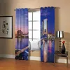 Curtain & Drapes Bustling City Night View Custom Blackout Curtains For Living Room Bedroom Kitchen 3d Window Home Goods