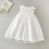 Vintage witte baby meisjes doopjurk kant eerste verjaardag jurk doop doop doek prinses bruiloft met monnet meisje jurken
