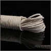 Yarn Clothing Fabric Apparel Drop Delivery 2021 468101220Mm Natural Braided Round Rope Diy Handwork Cotton Cords Allpurpose 10M25M50M75M100M1