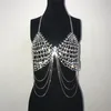 Summer Sexy Sparkly Star Halter Cami Top Women Boho Beachwear Hollow Out Backless Bikini Cover Up Crop Swimwear Women's