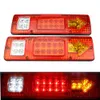 Bir Çift (2 adet) 12 V 19 LED Araba Römork Kamyon Arka 19LED Işıkları Durdurma Fren Dönüş Ok Sinyal Işık Göstergesi Lamba Arka Lambası Tail Van Otobüs RV Camper Amber Kırmızı