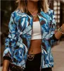 Jaquetas Mulheres 2021 Mulheres Bomber Jacket Fino Impressão Fashion Básico Manga Longa Casaco Casual Windbreaker Stand Colar Slim Outerwear