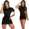 Women Mini Dress Short Sleeve SKirts Bodycon dresses Sexy Summer Clothing Plus size S-2XL black print miniskirt skinny packaged hip skirtss 4735