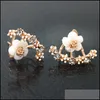 Boucles d'oreilles Bijoux Femmes coréennes Anti Allergique Or Sier Rose Daisy Fleur Oreille Nai Boucle D'oreille Pour Dames Mode Cadeau Drop Livraison 2021 0Xjh