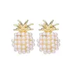 Ananas pärla örhängen fransk retro högkvalitativ stud örhängen temperament kvinnliga smycken