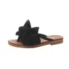 Стэн акулы летние женщины шлепанцы сплошные цветные галстуки бабочка плоские каблуки Sandals размер 36-40 напольные тапочки пляжная обувь для женщин Y0608