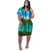 Bulk Womens Casual dresses S--3XL short sleeve dress fashion summer loose print one piece set party evening clubdress women clothes klw6565