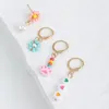 4 pièces/ensemble à la mode à la main perlée fleur boucles d'oreilles pour femmes filles polymère argile patte de chat résine coeur balancent boucle d'oreille bijoux