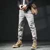 Военные Тактические грузовые брюки Мужчины Мода Корейский уличный Одежда Повседневная Растяжка Хлопок Тонкие Брюки Мужчины