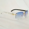 Ienbel Dirty White Buffelhoorn Mannen Oversized Zonnebril Voor Vrouwen Luxe Designer Glas Grote Shades4026582