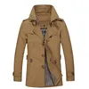 Men's Trench Coats Autumn/winter Coat Men Jackets Casual Outwear Windbreaker Jacket Plush Insided Long Winter Large Size 5XL