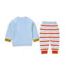 Printemps automne infantile bébé garçons filles vêtements ensembles enfants costume garçon fille mignon ours blanc tricot mode vêtements 210429